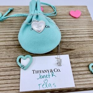 Tiffany & Co Love Heart Charm Pendant Necklace in Silver, 16 inch